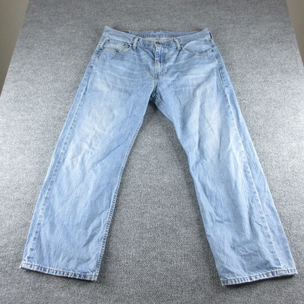 Levis 569 Jeans Mens 36x29 Blue Relaxed Straight Light Wash Denim Casual Pants